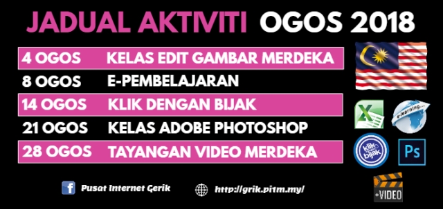Jadual Aktiviti Ogos 2018